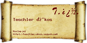 Teschler Ákos névjegykártya